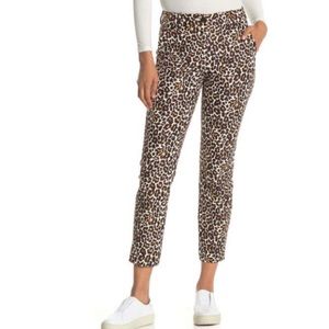 J Crew leopard print slim pants size 4